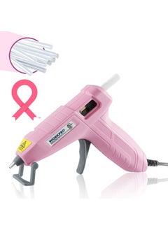 WORKPRO Mini Hot Glue Gun With 20 Pcs Hot Glue Sticks, Glue Gun Kit For Decorations, Arts, Crafts, School Diy Projects And Home Repairs- Pink Ribbon  - Image 1
