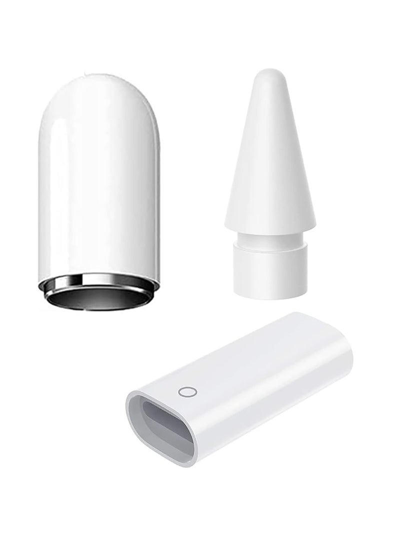 Charging Adapter Compatible with Apple Pencil 1st, Magnetic Replacement Cap for Apple Pencil, Replacement Tips Compatible with Apple Pencil 1st Generation - Image 1
