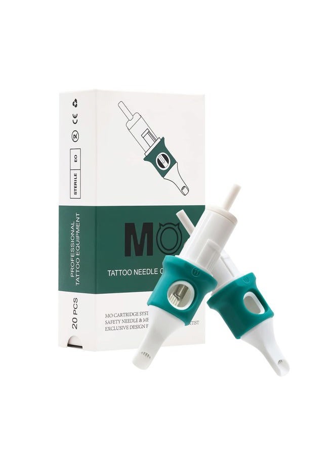 MO MOLONG Tattoo Cartridge Needles 20Pcs Professional MO Cartridges Membrane Tattoo Cartridges with Finger Ledge Bugpin Curved Magnum 13 Diameter 0.30mm (1013RM) - Image 1