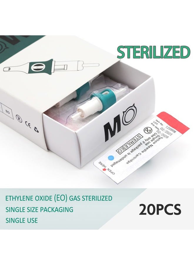 MO MOLONG Tattoo Cartridge Needles 20Pcs Professional MO Cartridges Membrane Tattoo Cartridges with Finger Ledge Bugpin Curved Magnum 13 Diameter 0.30mm (1013RM) - Image 3