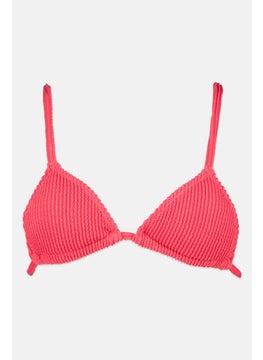 Don't Call Me Jennyfer Women Padded Textured Bikini Top, Pink  - Image 1