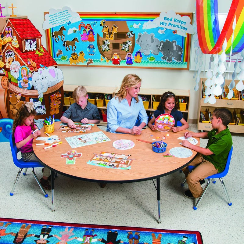 Fun Express 12 Ft. x 32" Rainbow Cloud & Raindrops Ceiling Hanging Decoration - 1 Piece - Great for Spring and Summer Classroom, Church and Party Decorations - Image 4