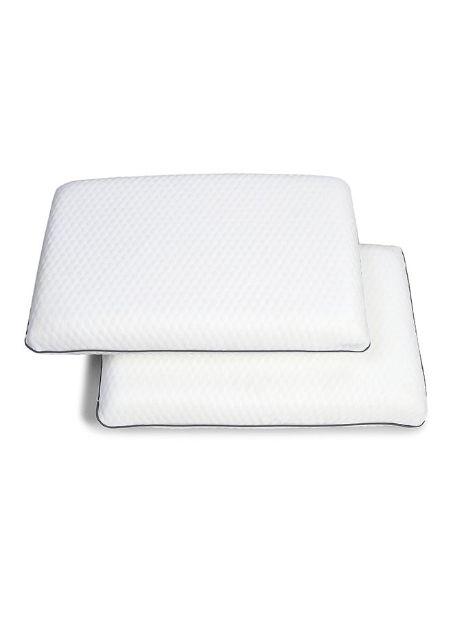 Status Contract - Orthopedic Memory Foam Bed Pillow for Sleeping, Neck Pain Relief | Soft Yet Supportive| Suitable for Side & Back Sleepers | Inner Cover Only (Memory Foam Flat, Standard (2 Pc)), 40 X 60 X 10 Cm - Image 1