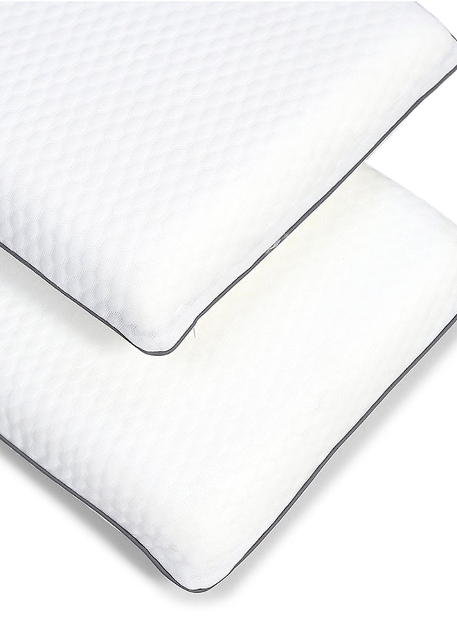 Status Contract - Orthopedic Memory Foam Bed Pillow for Sleeping, Neck Pain Relief | Soft Yet Supportive| Suitable for Side & Back Sleepers | Inner Cover Only (Memory Foam Flat, Standard (2 Pc)), 40 X 60 X 10 Cm - Image 1