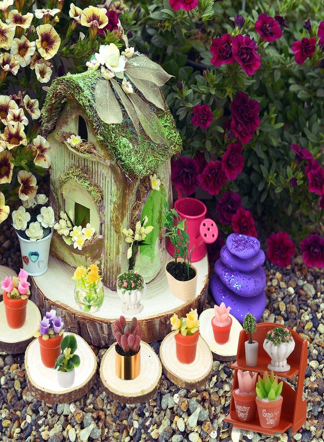 Luinabio 26 Pieces Dollhouse Plant Miniature Bonsai Mini Potted Plant Flower Model Tiny Fake Greenery Ornament Dollhouse Decoration for Boy Girl(Stylish Style) - Image 5