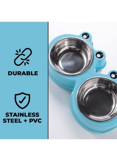 Dog Food Bowl|Stainless Steel,Pvc Material Dog Bowls|Non Slip,Durable,Sturdy,Non Toxic|Perfect Dog Accessories For Indoor & Outdoor Use|A1009B|Blue - pzsku/Z23760E6B5ECD379F6DD7Z/45/_/1728312191/8e6f767e-ef7b-4682-bc15-628cc14ac602