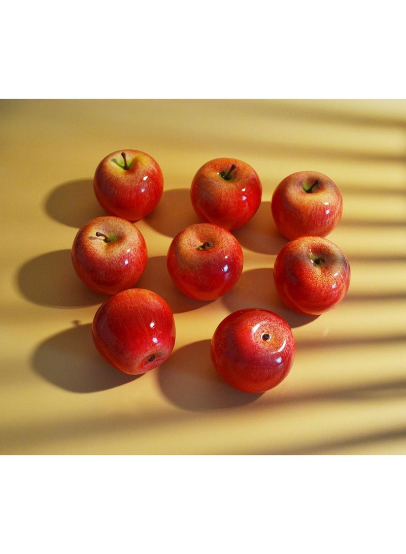 8-Piece Artificial Red Apple Set, Lifelike Fake Fruit for Home Decoration & Photography - Image 3