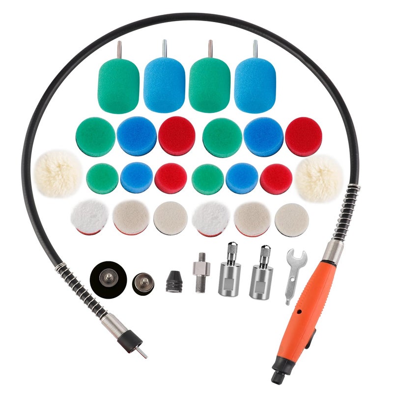 SPTA Mini Buffing Polishing Pads, 30Pcs Mini Detail Polisher Pads Use On Rotary Tools, Cordless Electric Drill, Polisher Tool for Tight Area Detailing Polishing, for SPTA Polisher -SP-DP030USA - Image 1