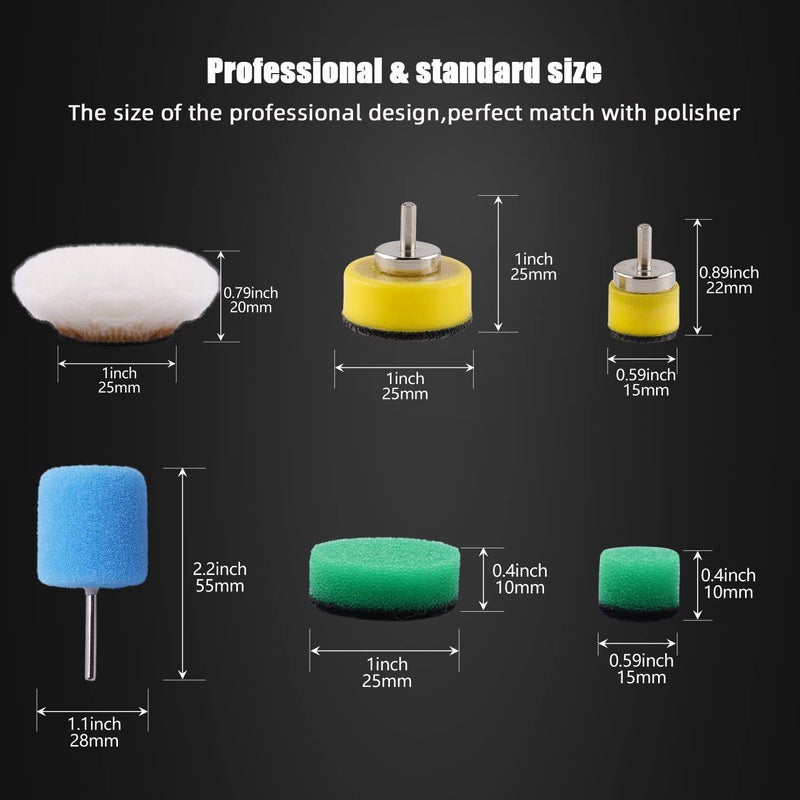 SPTA Mini Buffing Polishing Pads, 30Pcs Mini Detail Polisher Pads Use On Rotary Tools, Cordless Electric Drill, Polisher Tool for Tight Area Detailing Polishing, for SPTA Polisher -SP-DP030USA - Image 4