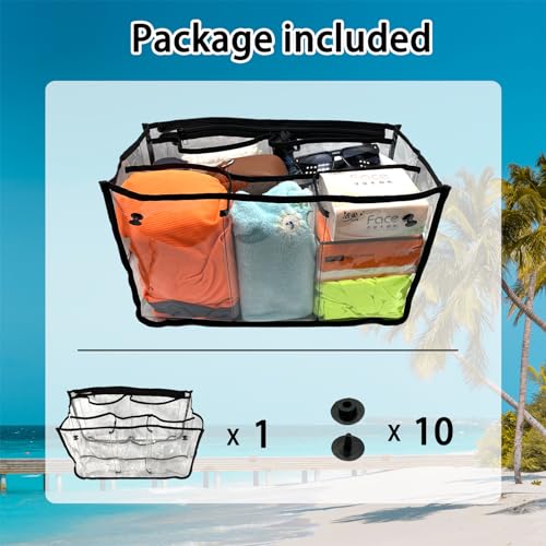 Yewaii Clear Bogg Bag Organizer X Large Bench Bag Insert Accessories Compatible with Bogg Bag Waterproof Organizer Divider Pouch Zipper 5 Pockets Must Have Accessory Black - Image 3