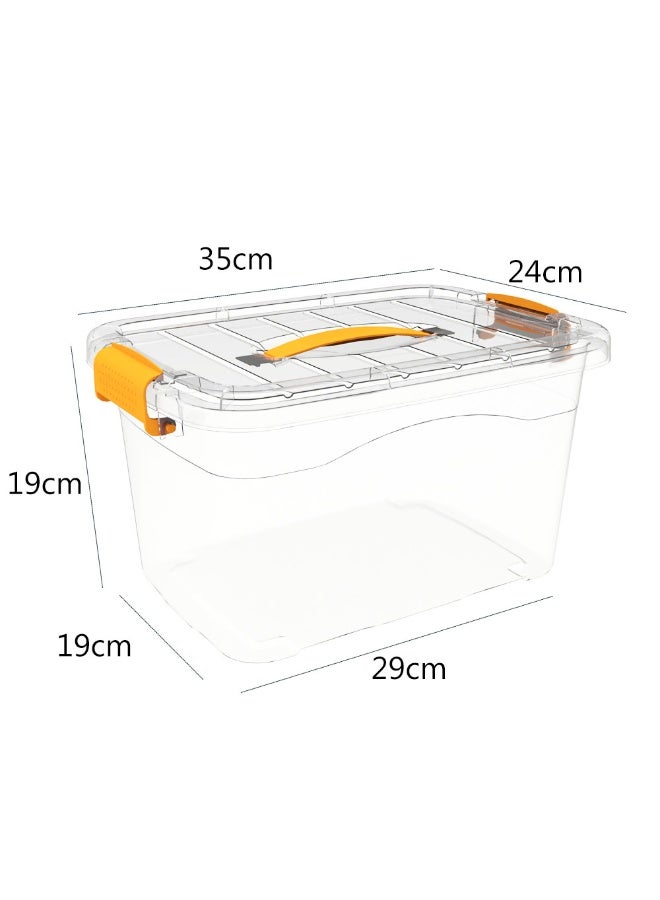 Clear Plastic Storage Box, 15L Storage Bins with Lids, 3pcs Stackable Transparent Organizer Box Storing Clothes, Snacks, Tools, Medicine, Toys, Books, DVDs, CDs (Transparent, 15L)  - Image 2