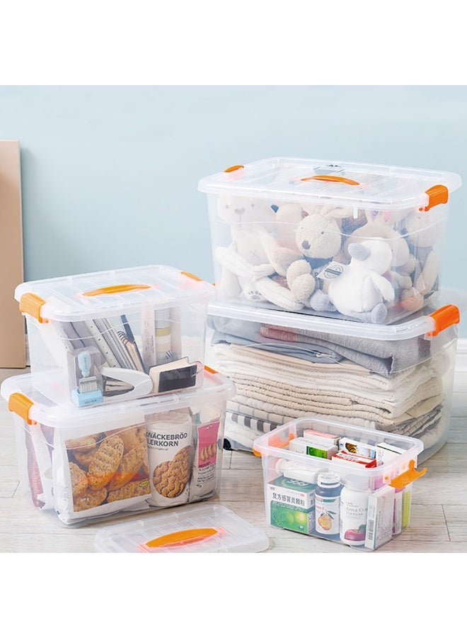 Clear Plastic Storage Box, 15L Storage Bins with Lids, 3pcs Stackable Transparent Organizer Box Storing Clothes, Snacks, Tools, Medicine, Toys, Books, DVDs, CDs (Transparent, 15L)  - Image 3