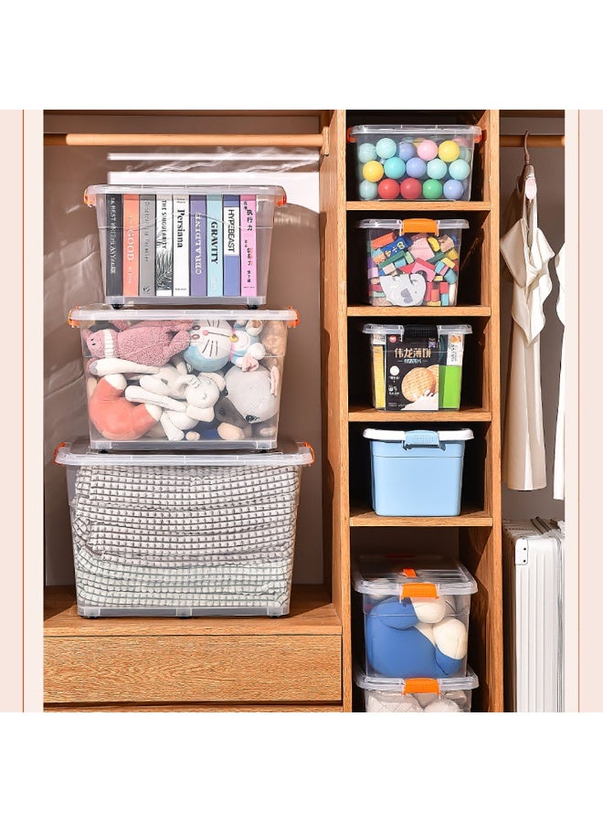 Clear Plastic Storage Box, 15L Storage Bins with Lids, 3pcs Stackable Transparent Organizer Box Storing Clothes, Snacks, Tools, Medicine, Toys, Books, DVDs, CDs (Transparent, 15L)  - Image 5