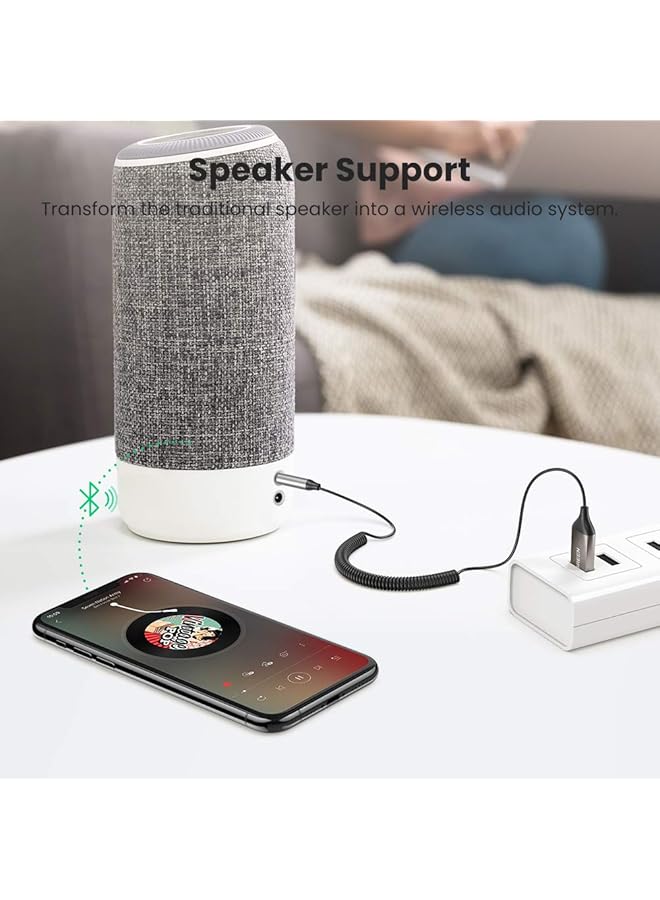 Ugreen Car Bluetooth Receiver 5.3, Aux Bluetooth Adapter 3.5Mm Jack Plug & Play Wireless Dongle Receiver With Mic For Tv, Car Audio, Home Stereo, Headphone, Speakers, Phone, Laptop - Image 5