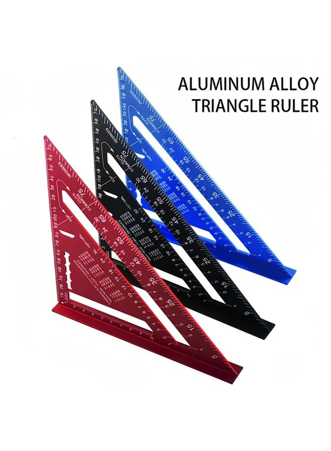 Red Triangle Ruler 7 Inch Heavy Duty Metric Imperial Construction Square with Angle Markings - Image 3