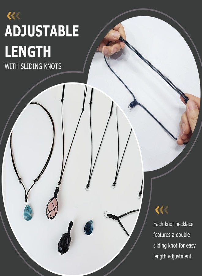 Philbinden 20Pcs Vintage Black Necklace Cord Rope Adjustable Double Knotted Handmade Craft Necklaces With Metal Ring for Hanging Pendants,14-26 Inches Thick 2 MM - Image 5