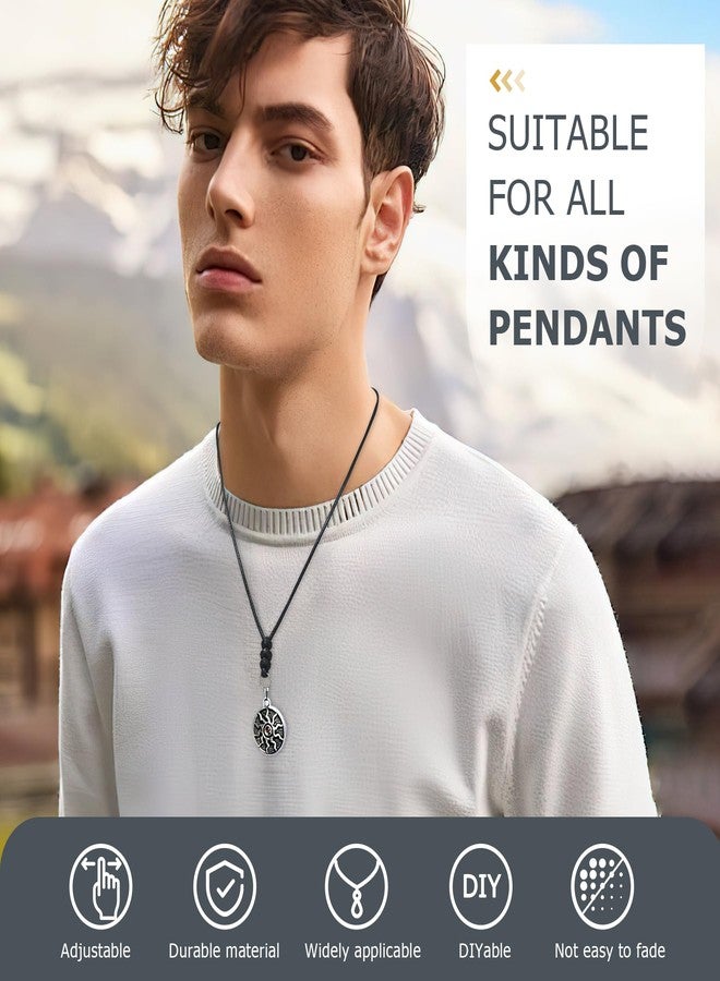 Philbinden 20Pcs Vintage Black Necklace Cord Rope Adjustable Double Knotted Handmade Craft Necklaces With Metal Ring for Hanging Pendants,14-26 Inches Thick 2 MM - Image 4