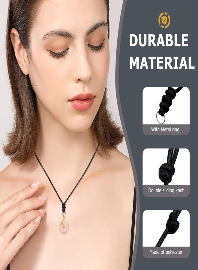 Philbinden 20Pcs Vintage Black Necklace Cord Rope Adjustable Double Knotted Handmade Craft Necklaces With Metal Ring for Hanging Pendants,14-26 Inches Thick 2 MM - Image 3