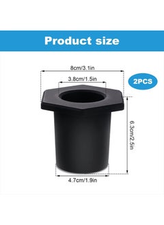 SAVITA 2pcs Table Umbrella Hole Ring, Outdoor Patio Table Umbrella Hole Insert Plug Silicone Umbrella Replacement Parts for 2-2.5 Inch Patio Table Hole, 1.5" Pool Umbrella Adapter (Black)  - Image 2