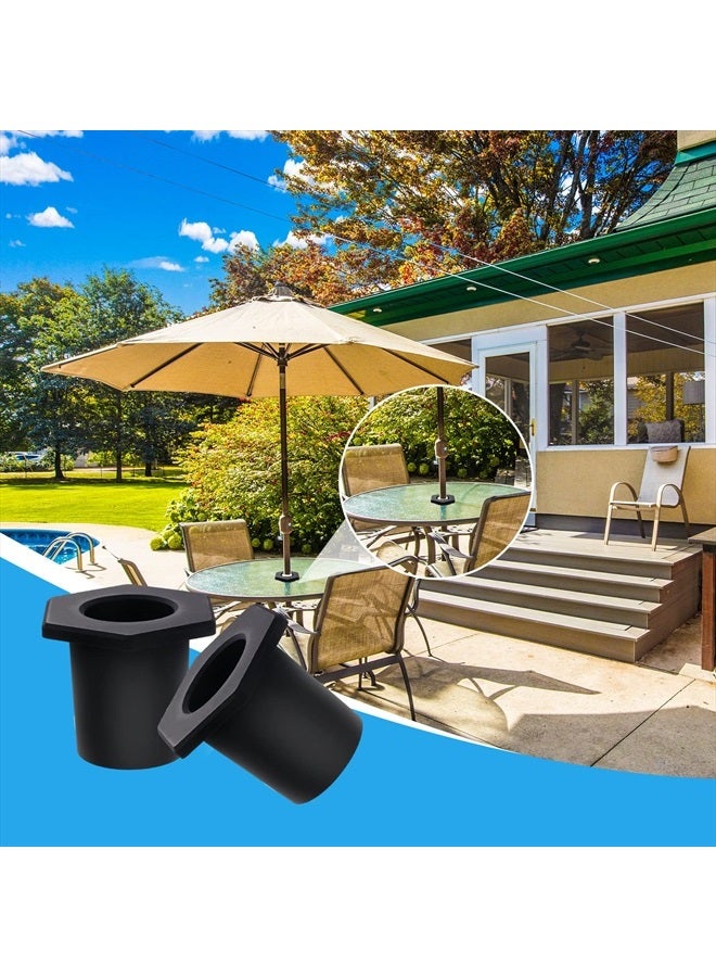 SAVITA 2pcs Table Umbrella Hole Ring, Outdoor Patio Table Umbrella Hole Insert Plug Silicone Umbrella Replacement Parts for 2-2.5 Inch Patio Table Hole, 1.5" Pool Umbrella Adapter (Black)  - Image 4