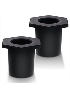 SAVITA 2pcs Table Umbrella Hole Ring, Outdoor Patio Table Umbrella Hole Insert Plug Silicone Umbrella Replacement Parts for 2-2.5 Inch Patio Table Hole, 1.5" Pool Umbrella Adapter (Black)  - Image 1