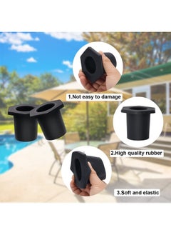 SAVITA 2pcs Table Umbrella Hole Ring, Outdoor Patio Table Umbrella Hole Insert Plug Silicone Umbrella Replacement Parts for 2-2.5 Inch Patio Table Hole, 1.5" Pool Umbrella Adapter (Black)  - Image 3