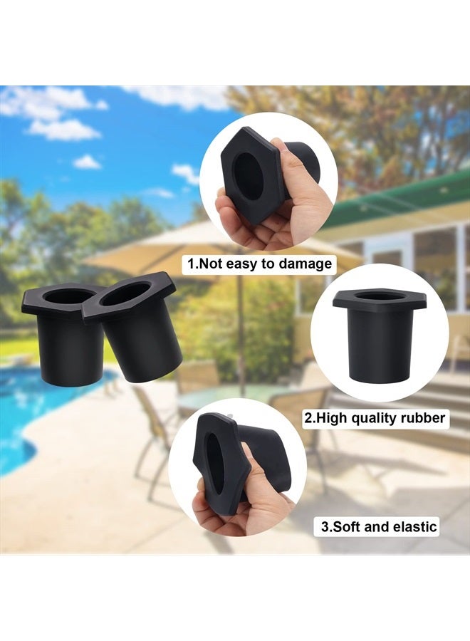 SAVITA 2pcs Table Umbrella Hole Ring, Outdoor Patio Table Umbrella Hole Insert Plug Silicone Umbrella Replacement Parts for 2-2.5 Inch Patio Table Hole, 1.5" Pool Umbrella Adapter (Black)  - Image 3