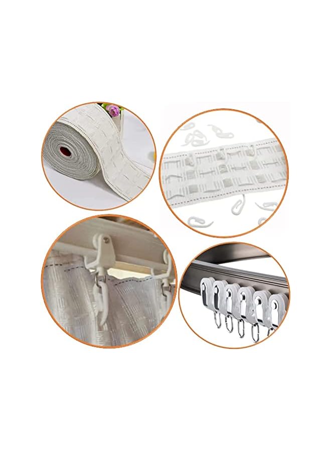 The Bros 100 Pcs White Plastic Curtain Hooks, Drapery Hooks, Adjustable Drapery Curtain Tape Clip, Smooth and Durable, Easy to Install, for Window Curtain or Door Curtain, 2.8x1.2cm - Image 3