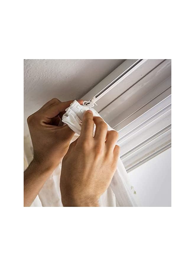 The Bros 100 Pcs White Plastic Curtain Hooks, Drapery Hooks, Adjustable Drapery Curtain Tape Clip, Smooth and Durable, Easy to Install, for Window Curtain or Door Curtain, 2.8x1.2cm - Image 4