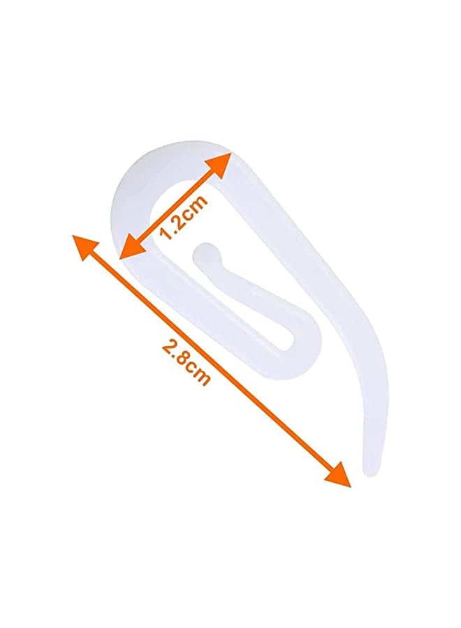 The Bros 100 Pcs White Plastic Curtain Hooks, Drapery Hooks, Adjustable Drapery Curtain Tape Clip, Smooth and Durable, Easy to Install, for Window Curtain or Door Curtain, 2.8x1.2cm - Image 2