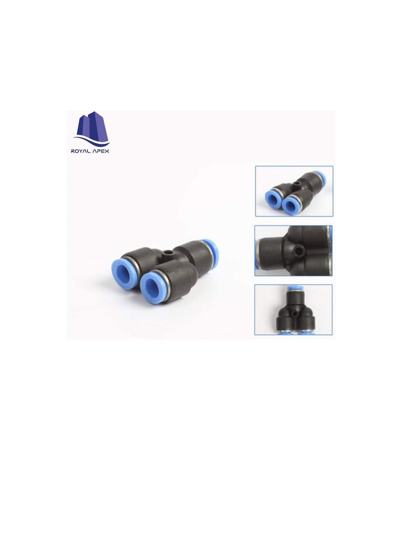 Generic - PU Pipe Fittings Polyurethane Pneumatic Pipe Push in to Connect Fittings Y Connector Pack of 5 10mm - Image 1