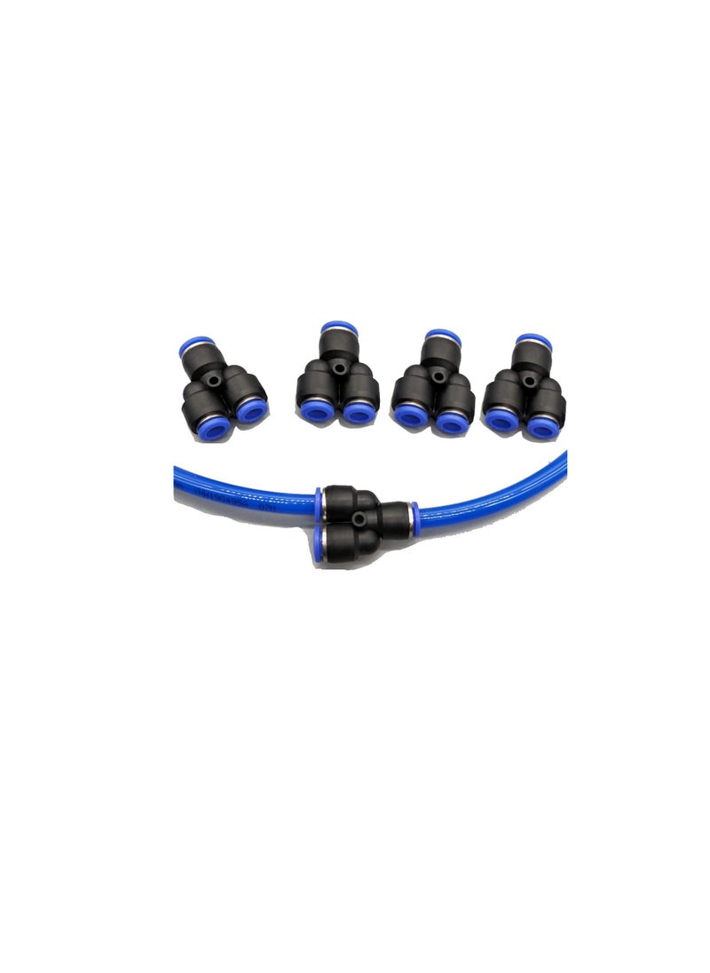 Generic - PU Pipe Fittings Polyurethane Pneumatic Pipe Push in to Connect Fittings Y Connector Pack of 5 10mm - Image 1