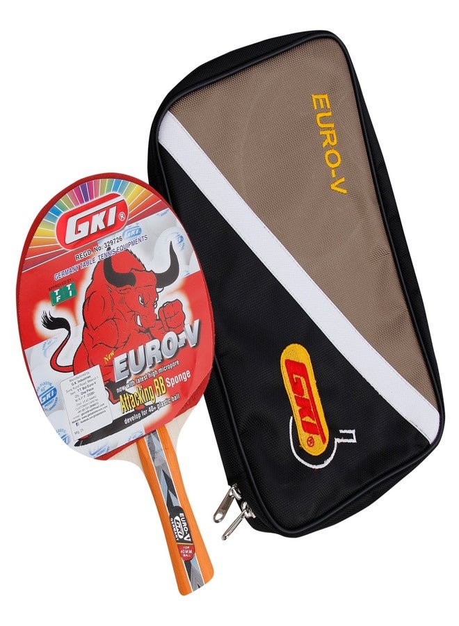 GKI Euro V Wooden Table Tennis Racquet (Multicolor, Pack of 1) - Image 3
