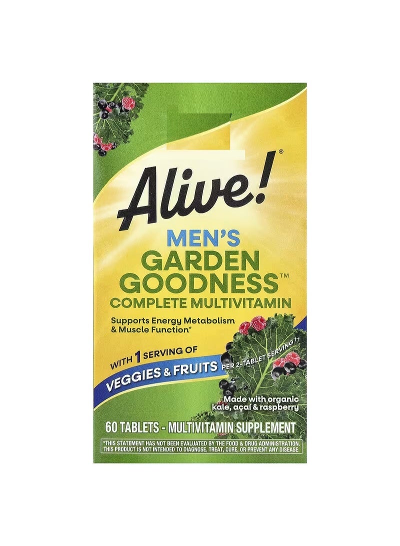 Alive!® Garden Goodness™, Men's Multivitamin, 60 Tablets