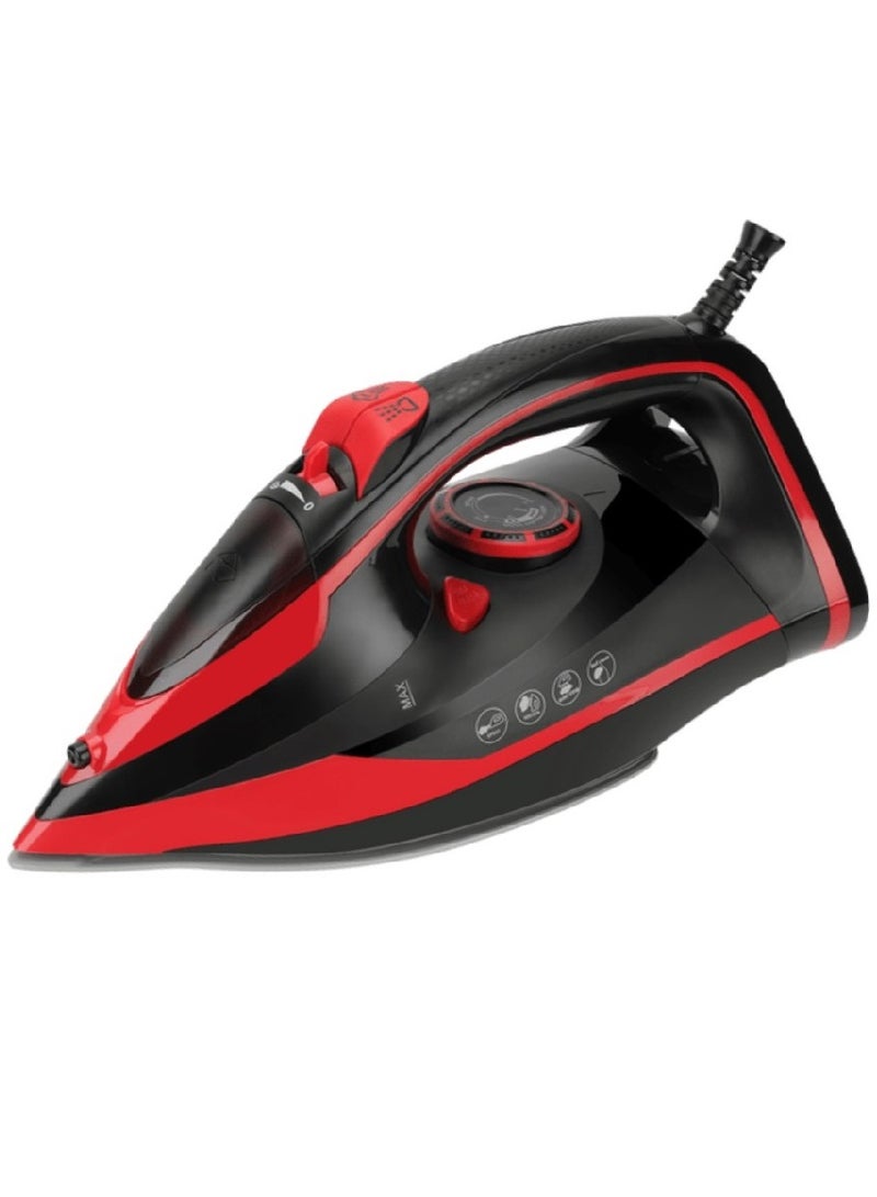 Electric steam iron, 350 ml, 2400 watts, black/red color 