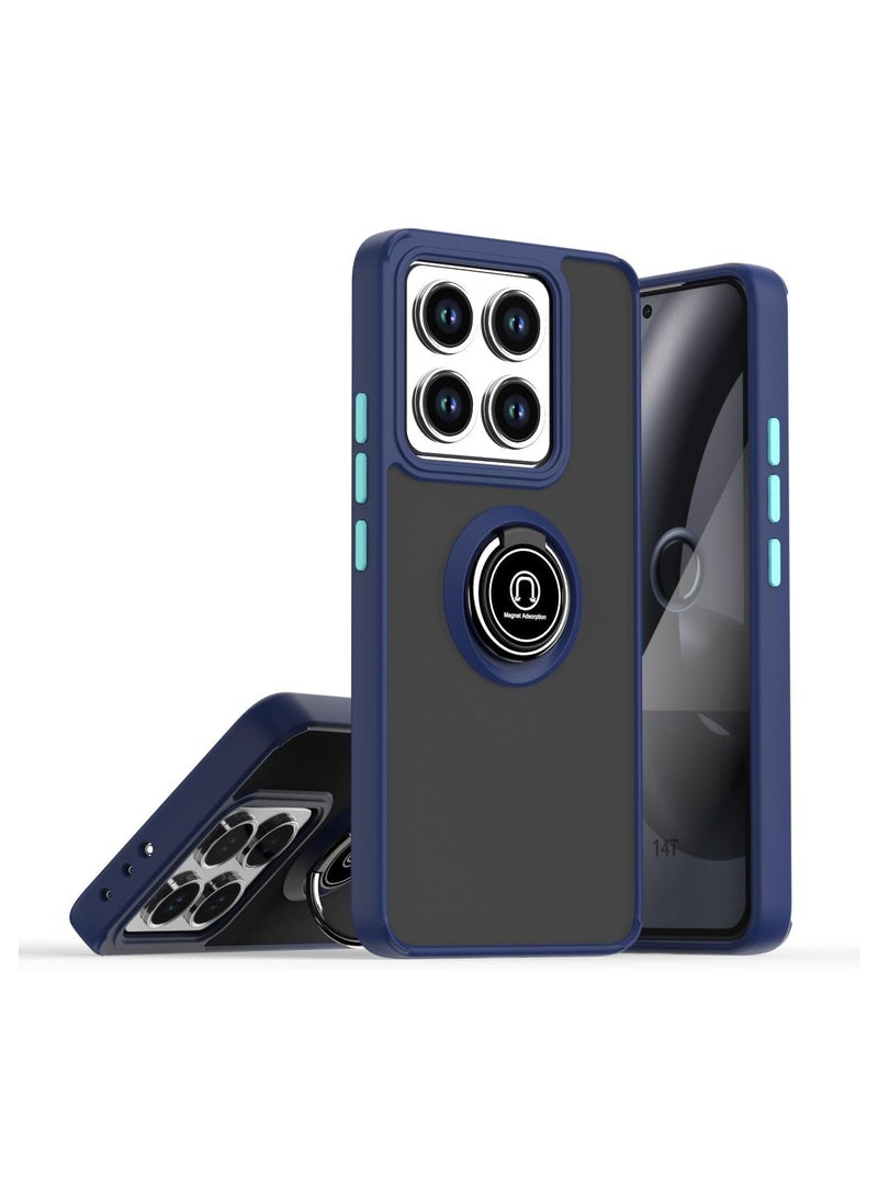 Kickstand Case for Honor X7c 2024 Compatible for Honor X7C Case with Ring Holder Stand, Slim Magnetic Phone Cover Shockproof Protective Case for Honor X7c (Blue)