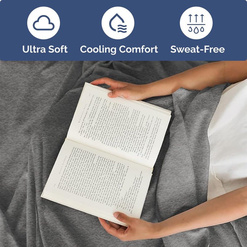 CGK Unlimited CGK Unlimited Extra Deep Cal King Fitted Sheet - Hotel Luxury - Easily Fits 18 inch to 24 inch Mattress - Soft  Wrinkle Free  Breathable & Comfy Extra Deep Pockets - 06 - Heathered Grey  - Image 3