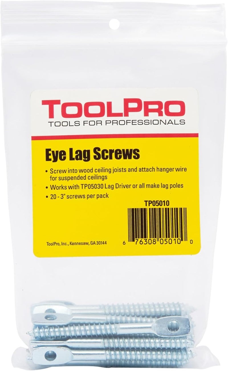 TOOLPRO Eye Lag Screws, Pack of 20 - Image 1