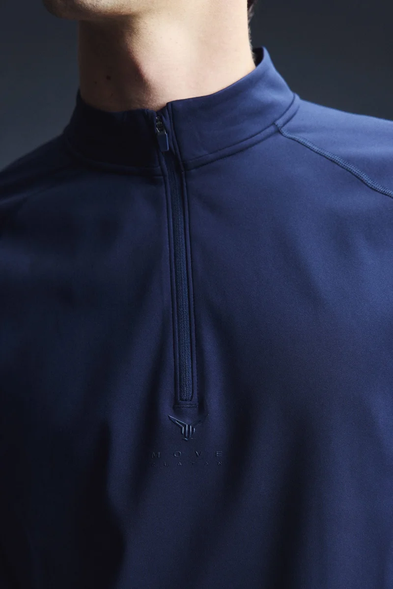 اتش اند ام بلوزة رياضية بسحاب من نسيج ثيرمو موف