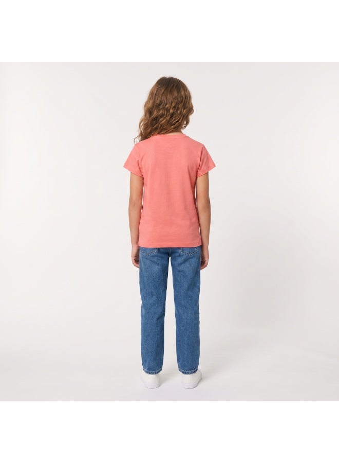 Andora Regular Fit Slip On Printed Girls T-Shirt - Coral Pink - Image 2