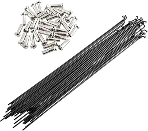 SENQI 36pcs 14G J Bend Bicycle Steel Spokes 170mm-290mm W/Nipples (80mm) - Image 1