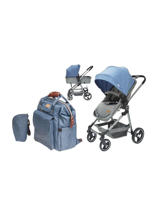 Moon Pro - 2 in 1 Stroller - Blue ,MOON DENISE Diaper Backpack - Image 1