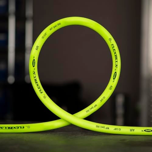 Flexzilla HFZ14100YW2-D Air Hose with ColorConnex Industrial 100 Feet | 1/4" Hose I.D. | Revolutionary Design | Lightweight and Heavy Duty | Pre-Sealed Threads - Image 5