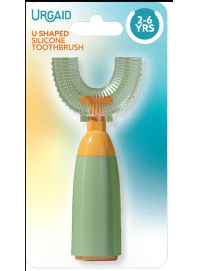 URGAID U-Shaped Silicone Toothbrush for Kids (2–6 Years) | 360° Automatic Oral Cleaner | Soft BPA-Free Brush - Image 2