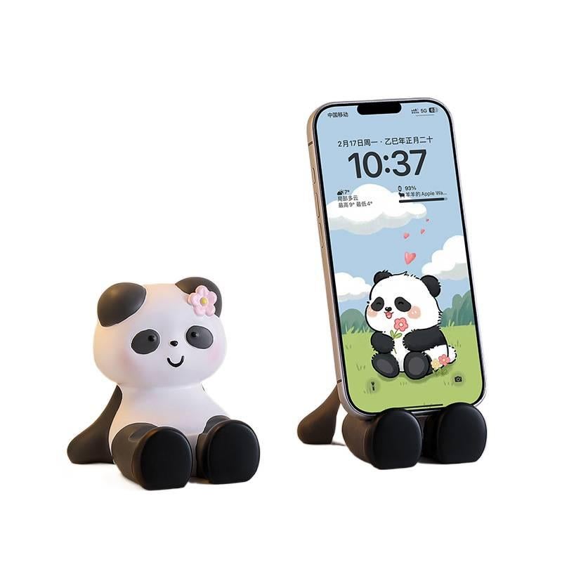 Phone Holder Creative Panda Resin for Universal Fit Black for On The Go Carry - Image 3