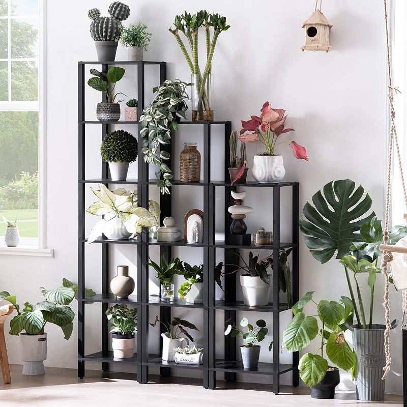 YUFAM 66in Tall Bookshelf 6-Tier Small Narrow Bookcase, Skinny Book Shelf for Small Space, Farmhouse Slim Shelf with Storage, Wood Freestanding Display Thin Bookshelves for Living Room, Office, Black - Image 5