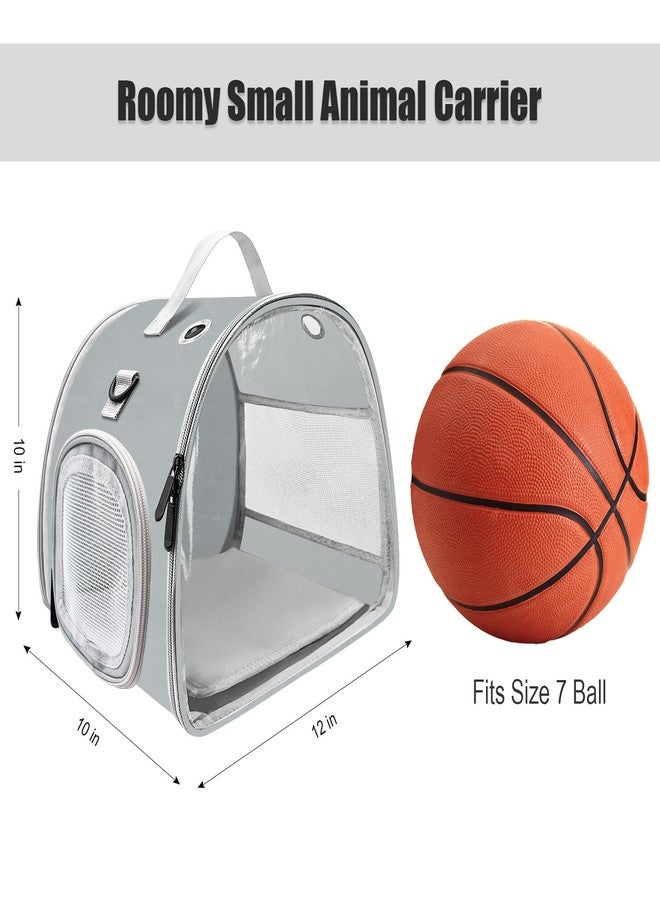 KATOLK Small Animal Carrier Bag, Upgraded Portable Guinea Pig Carriers, Transparent Hamster Carrying Case, Reptile Rat Rabbit Bearded Dragon Hedgehog Carrier Bag for Travel, Hiking, Walking, Outdoor (Grey) - Image 2