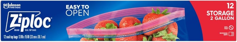 Ziploc Double Zipper Storage Bag 2 Gallon Jumbo 12CountPack of 3 - Image 2