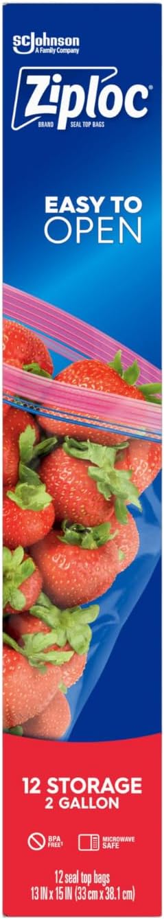Ziploc Double Zipper Storage Bag 2 Gallon Jumbo 12CountPack of 3 - Image 3