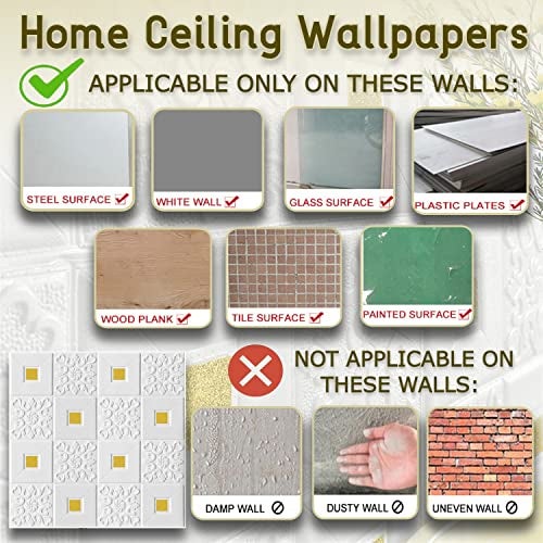 Nasmodo Wallpaper for Home Tv Unit (White Gold, 70CM*70CM - 4PC) - Image 5